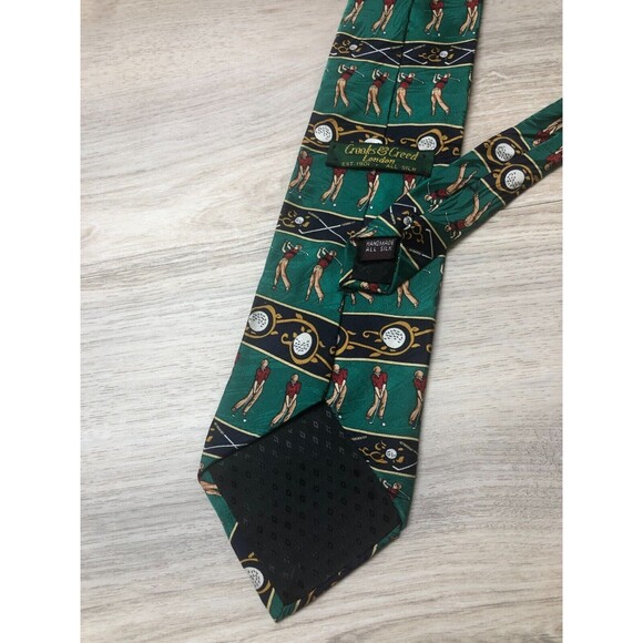 Crooks & Creed Men's Handmade Golf Print 100% Silk Tie - Picture 5 of 5